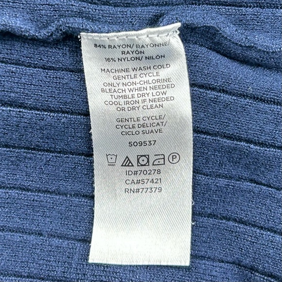 Ann Taylor Factory Rib Knit Crew Neck Sweater - Dark Blue - Picture 4 of 8